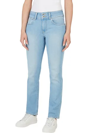 Pepe Jeans Slim-fit-Jeans SLIM JEANS MW mit extrabreitem Bund mit Doppelknopf-Verschluss