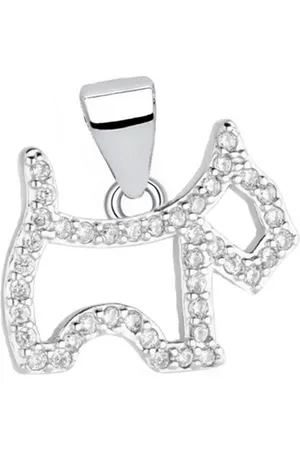 Goldene Hufeisen Kettenanhänger Silber Hund mit Zirkonia Pfoten Anhänger 925 Sterling, 925 Sterling Silber mit Zirkonia, Echtschmuck für Damen - Verkäufer: