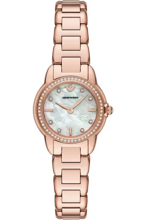 Emporio Armani Quarzuhr AR11671, Armbanduhr, Damenuhr, Edelstahlarmband, analog, Glassteine