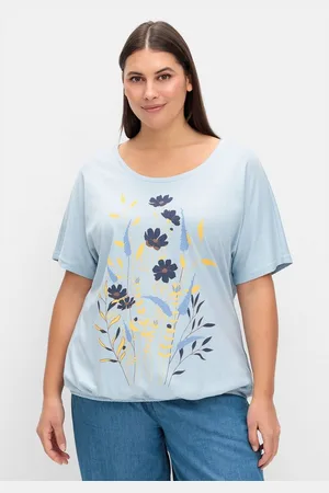 Sheego Rundhalsshirt Große Größen mit Blumen-Frontprint