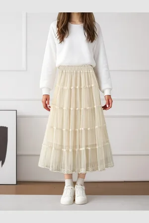 DEBAIJIA Meshrock Damen Frühling Herbst geschichteter Tüll-Tortenrock, High Waist - Verkäufer: Paciea UG