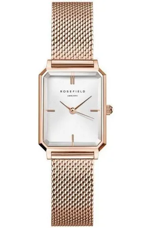 ROSEFIELD Quarzuhr Damenuhr Octagon XS Mesh Weiß Rosegold OWRMR-O59 - Verkäufer: JUWELSTORE.de
