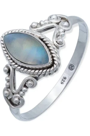 mantraroma Silberring NOBALA aus 925 Silber mit Regenbogen Mondstein (Ring mit Schmuckbeutel), Damenring aus 925er Silber - Verkäufer:
