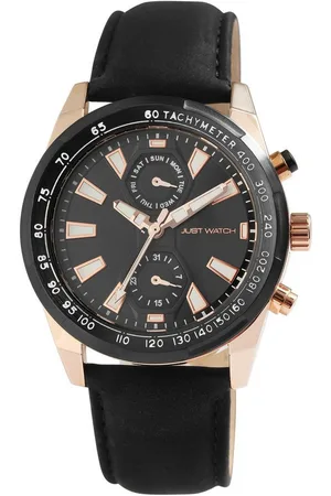 Just Watches Multifunktionsuhr Thobie Herrenuhr mit Echtlederarmband, schwarz/rot - Verkäufer: Shaghafi GmbH