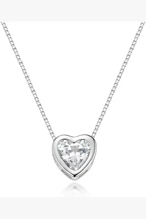 Materia Collierkettchen Damen Kette Herz Anhänger mit Zirkonia CO-49, aus 925 Silber - Verkäufer: Schmuck