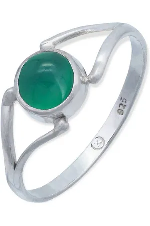 mantraroma Silberring TEKILI rund aus 925 Silber mit grünen Onyx (Ring mit Schmuckbeutel) - Verkäufer: