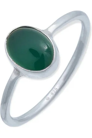 mantraroma Silberring SAMA oval aus 925 Silber mit grünen Onyx (Ring mit Schmuckbeutel), Damenring aus 925er Silber - Verkäufer: