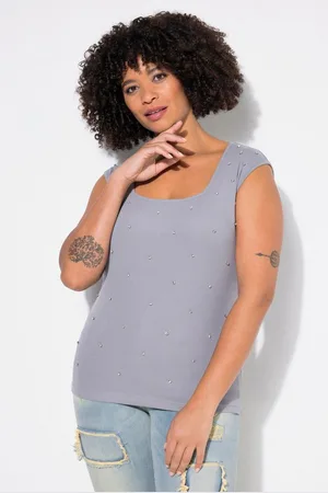 Angel of Style T-Shirt Rippshirt Slim Fit Ziersteinchen - Verkäufer: Popken Fashion Group