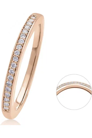 ONE ELEMENT Diamantring 0.09 ct Diamant Brillant Memoire Ring 585 Rotgold, Damen Gold Schmuck Memoire
