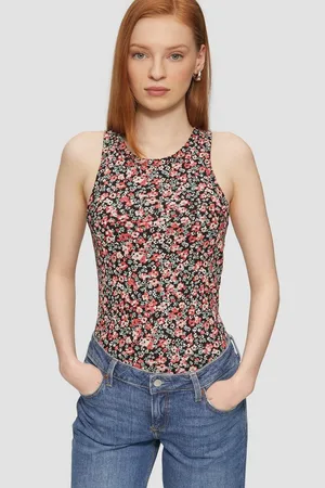 QS by s.Oliver Shirttop Geripptes Tanktop mit All-over-Print Paspel - Verkäufer: s.Oliver