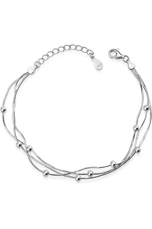 Materia Armkette Damen Silberarmband mit Kugeln dreireihig SA-11, 925 Sterling Silber - Verkäufer: Schmuck