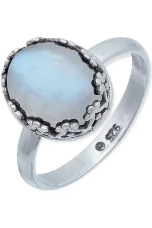 mantraroma Silberring NAPULO aus 925 Silber mit Regenbogen Mondstein (Ring mit Schmuckbeutel), Damenring aus 925er Silber - Verkäufer: