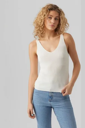 VERO MODA Shirttop Geripptes Struktur Top Ärmelloses Strick Oberteil VMNEWLEX VMNEWLEX SUN SL TOP GA NOOS - Verkäufer: ARIZONAS