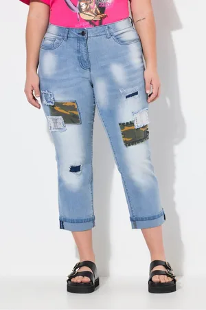 Angel of Style Regular-fit-Jeans 7/8-Jeans Amy Straight Fit Camouflage-Patches - Verkäufer: Popken Fashion Group