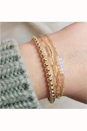 Golden Armband Opalarmband, Goldarmband, minimalistisches Silberarmband, Geburtsstein - Verkäufer: Touch GmbH