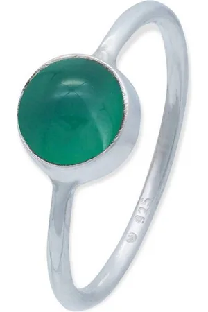 mantraroma Silberring SAMA rund aus 925 Silber mit grünen Onyx (Ring mit Schmuckbeutel), Damenring aus 925er Silber - Verkäufer:
