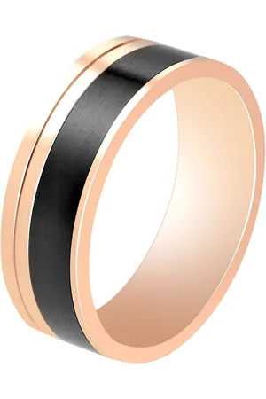 Akzent Fingerring Ivano aus Edelstahl, roségoldfarben/schwarz, Gr. 58 - 72 (Einzeln), Herren Ring - Verkäufer: Shaghafi GmbH