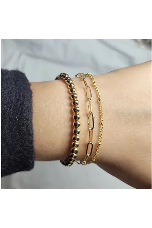 Golden Charm-Armband Paperclip Armband, zierliches Goldarmband mit Perlen, Geschenk für Sie - Verkäufer: Touch GmbH