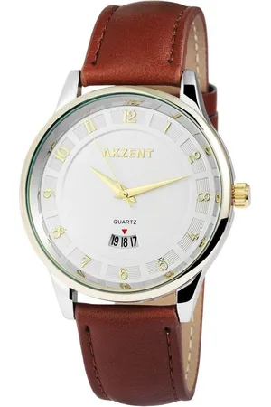 Akzent Quarzuhr AK0082 Herrenuhr mit Lederimitationsarmband, Herrenuhr Lederimitat - Verkäufer: Shaghafi GmbH