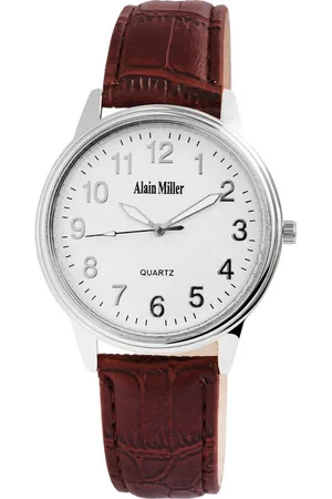 Alain Miller Quarzuhr AM0007 Herrenarmbanduhr mit Lederimitationsarmband, Herrenuhr Lederimitat - Verkäufer: Shaghafi GmbH