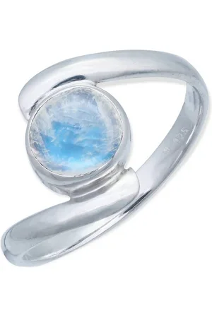 mantraroma Silberring SAMAYA aus 925 Silber mit Regenbogen Mondstein (Ring mit Schmuckbeutel), Damenring aus 925er Silber - Verkäufer: