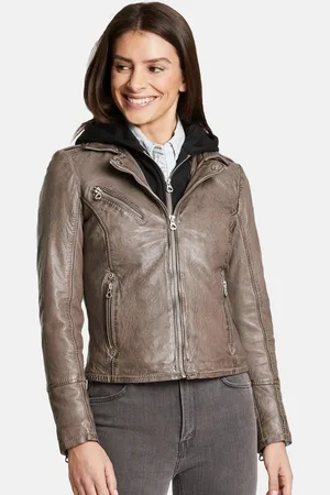 Mauritius Lederjacke GWVreni LARIV stylische Bikerjacke aus Lammleder mit abnehmbarer Kapuze - Verkäufer: LOGWOOD-STORE