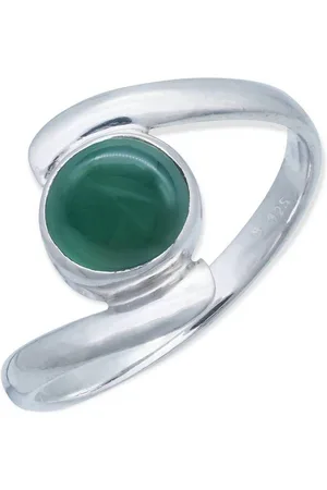 mantraroma Silberring SAMAYA aus 925 Silber mit grünen Onyx (Ring mit Schmuckbeutel), Damenring aus 925er Silber - Verkäufer: