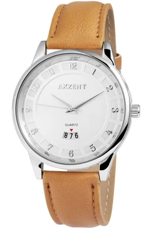 Akzent Quarzuhr AK0082 Herrenuhr mit Lederimitationsarmband, Herrenuhr Lederimitat - Verkäufer: Shaghafi GmbH