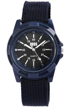 QBOS Quarzuhr QB0015 Herrenuhr mit Textilarmband, dunkelrot, Herrenuhr Textil - Verkäufer: Shaghafi GmbH