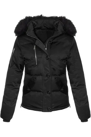 malito more than fashion Winterjacke JF1841 dicke gefütterte Steppjacke mit Kunstfell Kapuze - Verkäufer: malito
