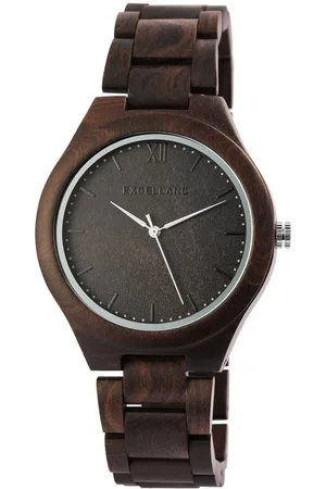 Excellanc Quarzuhr EX0452 Herrenarmbanduhr aus schwarzem Sandelholz, Herrenuhr Walnussholz - Verkäufer: Shaghafi GmbH