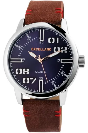 Excellanc Quarzuhr EX0361 Unisexuhr mit Band aus Lederimitat, Herrenuhr Lederimitat - Verkäufer: Shaghafi GmbH