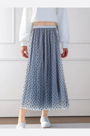 DEBAIJIA Meshrock Damen Blumendruck Tüll Elastischer Rock mit hoher Taille - Verkäufer: Paciea UG