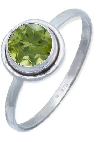 mantraroma Silberring HULETTI aus 925 Silber mit Peridot (Ring mit Schmuckbeutel), Damenring aus 925er Silber - Verkäufer: