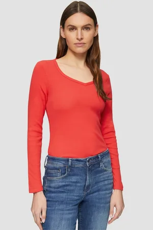 QS by s.Oliver Langarmshirt Feines Jersey-Longsleeve mit Rippstruktur - Verkäufer: