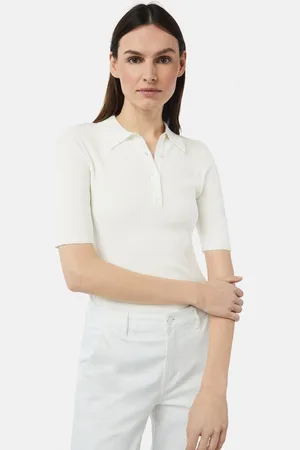 Comma, Kurzarmshirt Rippstrick-Shirt im Slim Fit mit Polokragen - Verkäufer: s.Oliver