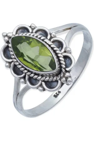 mantraroma Silberring MALUHIA aus 925 Silber mit Peridot (Ring mit Schmuckbeutel), Damenring aus 925er Silber - Verkäufer: