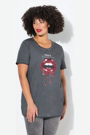 Angel of Style T-Shirt T-Shirt Komfort Fit Lippen-Motiv - Verkäufer: Popken Fashion Group