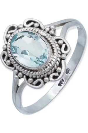 mantraroma Silberring BANGAWAN aus 925 Silber mit Topas (Ring mit Schmuckbeutel), Damenring aus 925er Silber - Verkäufer: