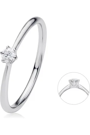 ONE ELEMENT Diamantring 0.1 ct Diamant Brillant Ring aus 585 Weißgold, Damen Gold Schmuck