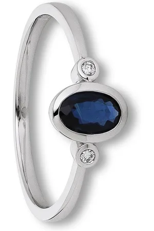 ONE ELEMENT Diamantring 0.02 ct Diamant Brillant Safir Ring aus 585 Weißgold, Damen Gold Schmuck
