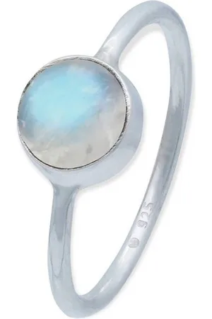 mantraroma Silberring SAMA rund aus 925 Silber mit Regenbogen Mondstein (Ring mit Schmuckbeutel), Damenring aus 925er Silber - Verkäufer: