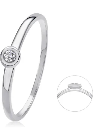 ONE ELEMENT Diamantring 0,03 ct Diamant Brillant Ring aus 585 Weißgold, Damen Gold Schmuck