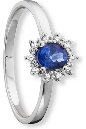 ONE ELEMENT Diamantring 0.05 ct Diamant Brillant Safir Ring aus 585 Weißgold, Damen Gold Schmuck