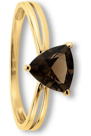 ONE ELEMENT Goldring Rauchquarz Ring aus 333 Gelbgold, Damen Gold Schmuck