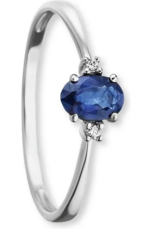 ONE ELEMENT Diamantring 0.02 ct Diamant Brillant Safir Ring aus 585 Weißgold, Damen Gold Schmuck