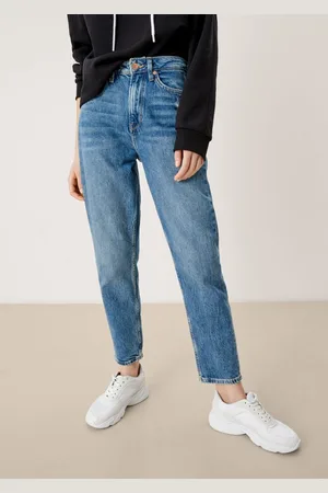 QS by s.Oliver Stoffhose Ankle-Jeans Mom / Relaxed Fit / High Rise / Tapered Leg Label-Patch - Verkäufer: s.Oliver