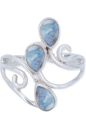 mantraroma Silberring SIDISTI aus 925 Silber mit Regenbogen Mondstein (Ring mit Schmuckbeutel), Damenring aus 925er Silber - Verkäufer: