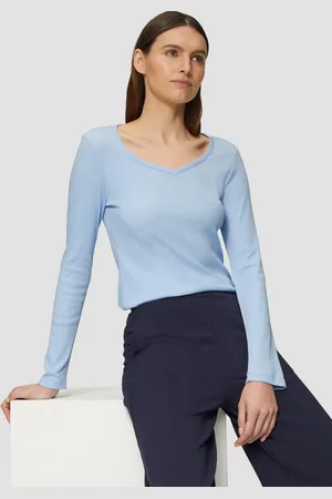 QS by s.Oliver Langarmshirt Feines Jersey-Longsleeve mit Rippstruktur - Verkäufer: