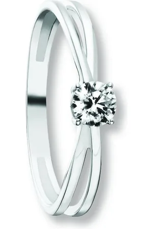 ONE ELEMENT Goldring Zirkonia Ring aus 333 Weißgold, Damen Gold Schmuck